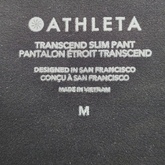 Athleta Transcend Slim Pant Nylon Stretch Black Womens Medium M Workout Yoga - Picture 7 of 11